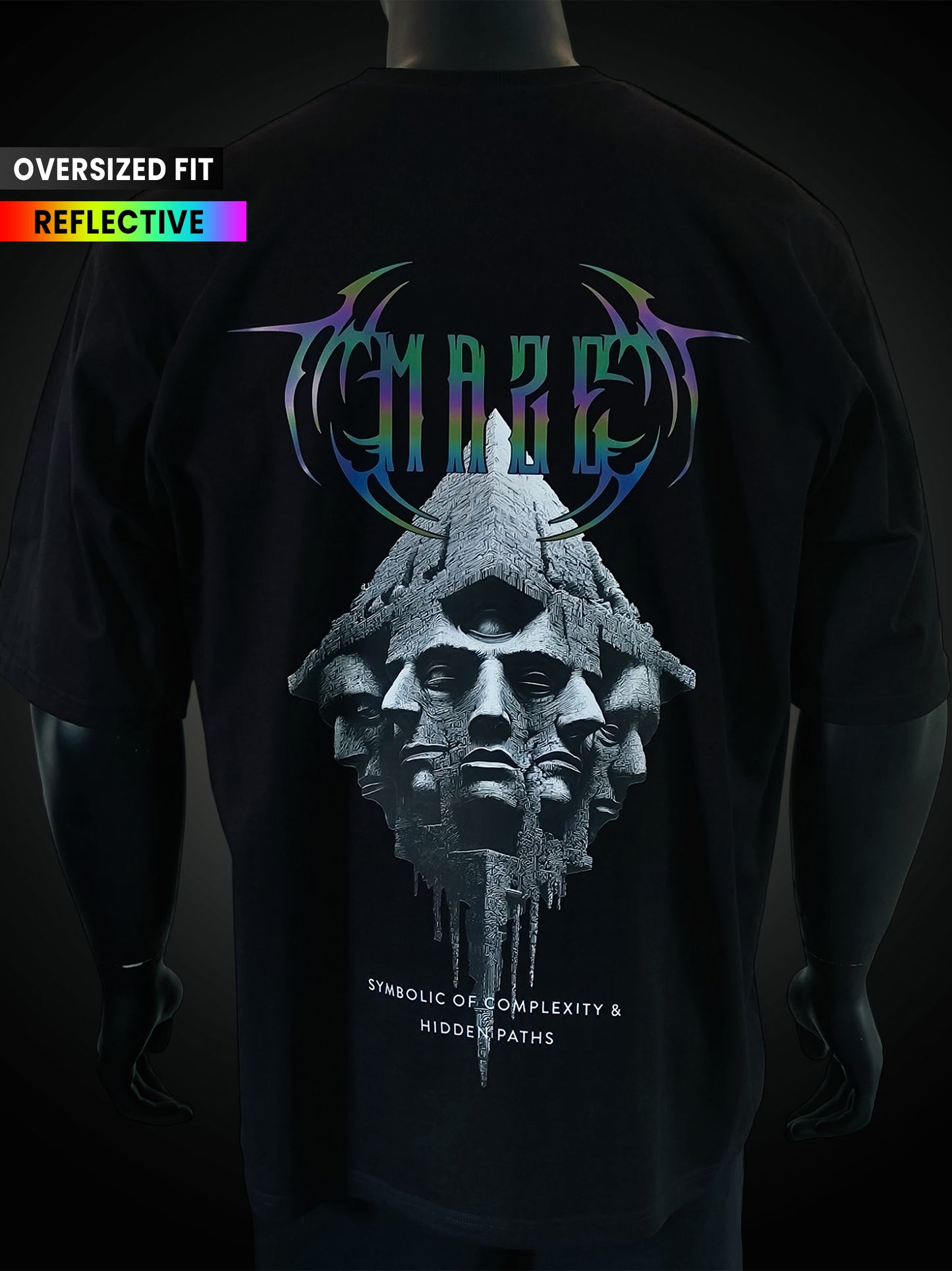 MAZE | Oversized | Reflective Tee