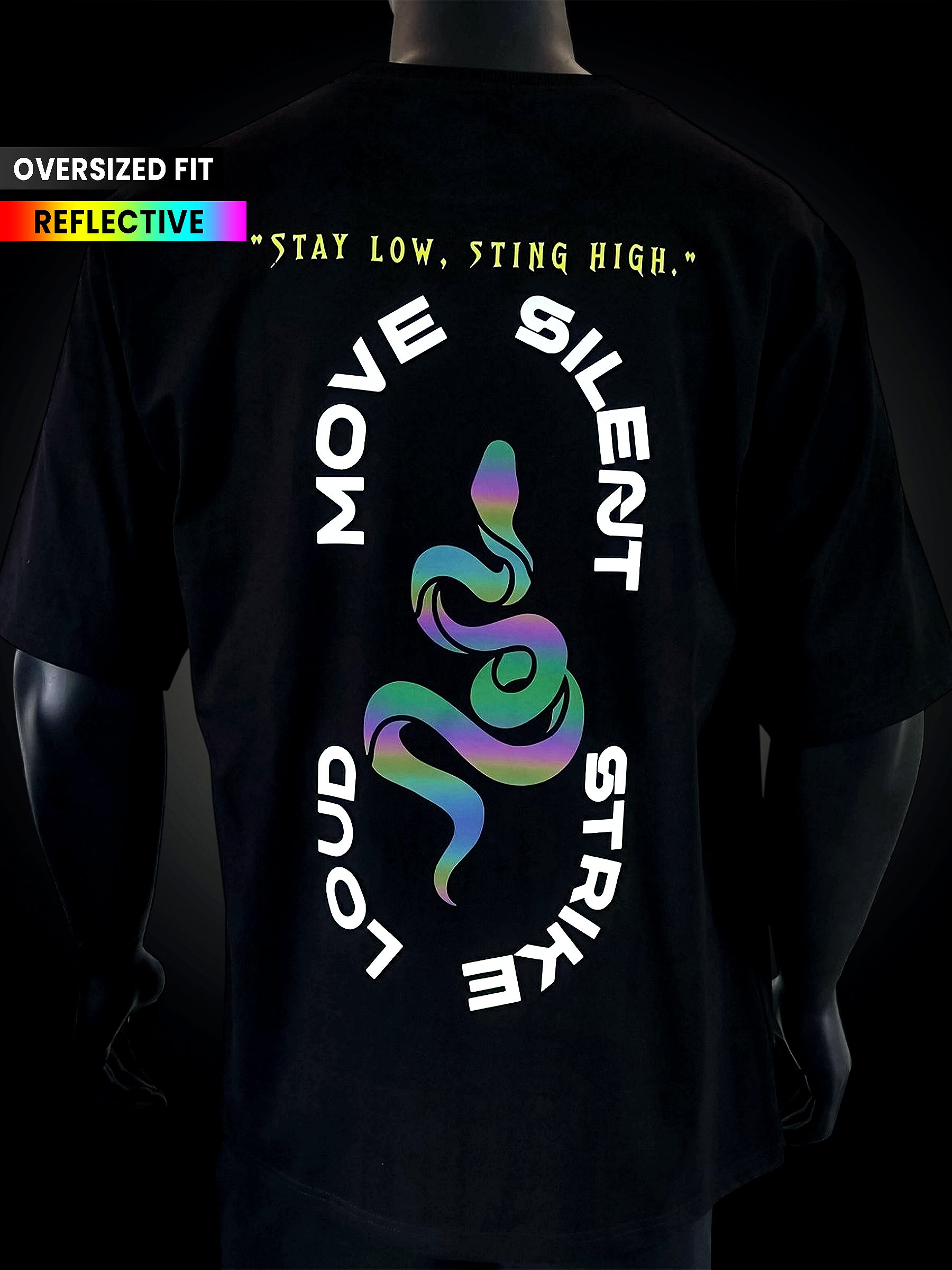 SILENT SNAKE | Oversized | Reflective Tee – Fashion Heist