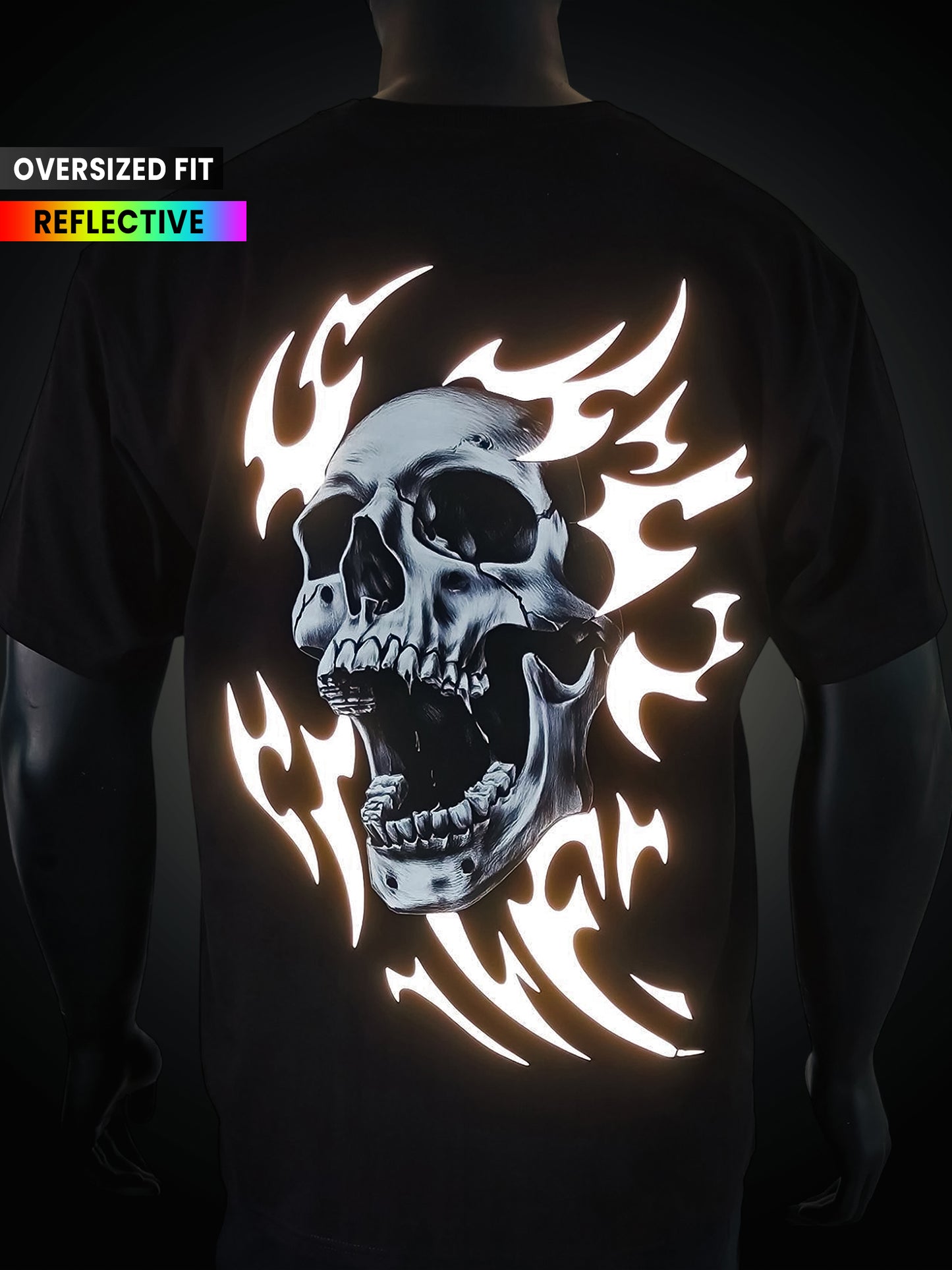 SKULLED | Oversized | Reflective Tee