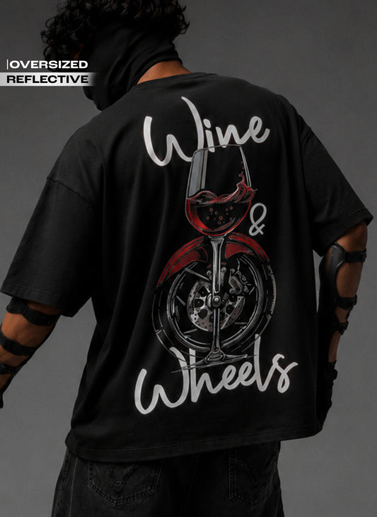 WINE ON WHEELS Oversized - Reflective Tee